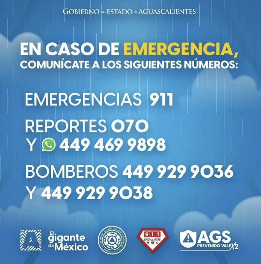 TE COMPARTO LOS SIGUIENTES NÚMEROS DE EMERGENCIA ⚠️ ⚡️